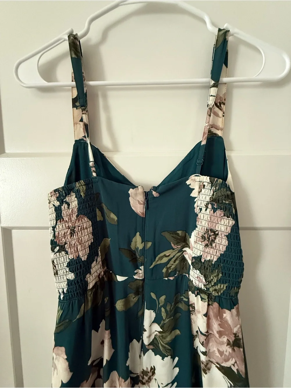 Abercrombie & Fitch Teal Floral Maxi Dress with Blush and Cream Flowers